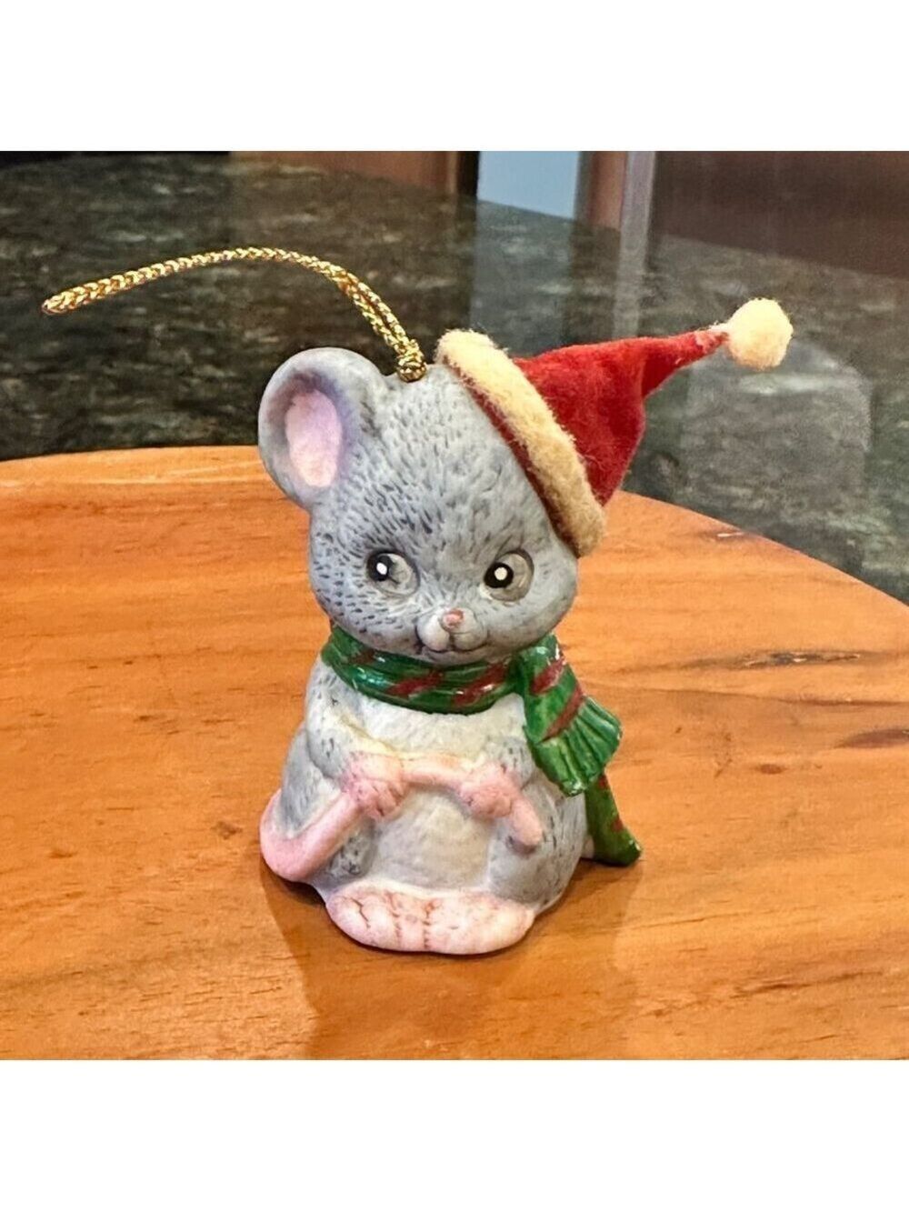 J.S.N.Y. Taiwan Christmas Mouse Ornament Vintage Holiday Figurine Collectible